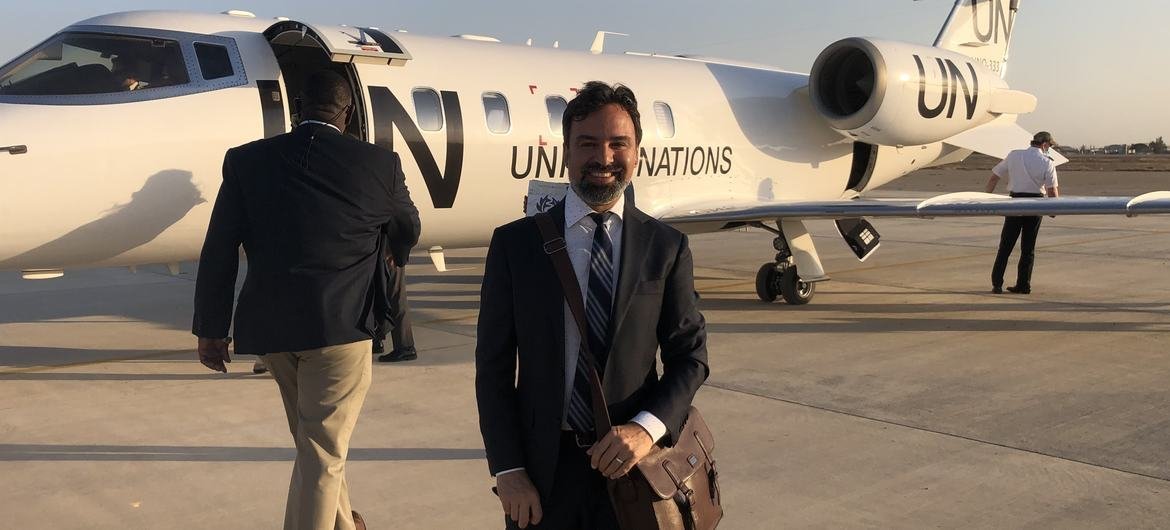 United Nations staffer Brenden Varma in Kirkuk after a meeting with electoral authorities and civil society, August 25, 2021