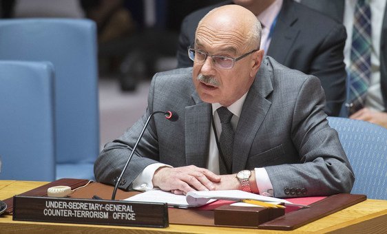 Vladimir Voronkov, Under-Secretary-General of the United Nations Office of Counter-Terrorism, briefs the Security Council meeting on threats to international peace and security caused by terrorist acts.