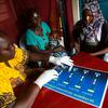 A woman gets tested for HIV at a hospital in Wau, South Sudan.