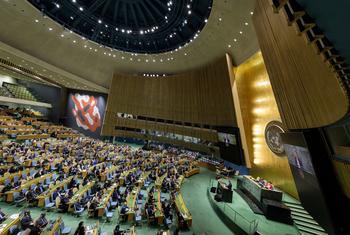 Зал заседаний Генеральной Ассамблеи ООН.   