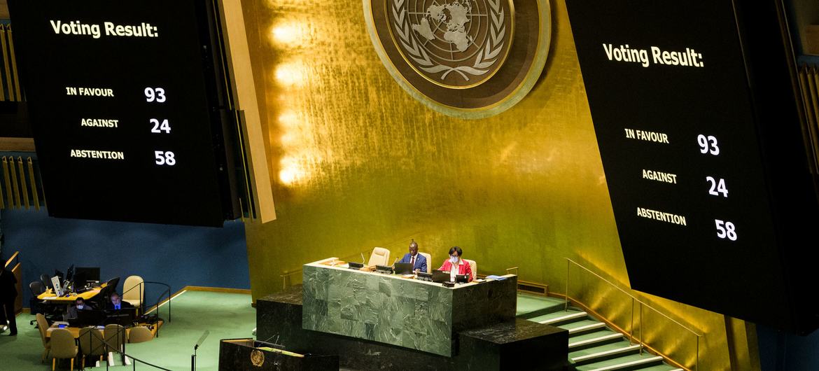  Генеральная Ассамблея ООН проголосовала за приостановление членства России в Совете ООН по правам человека