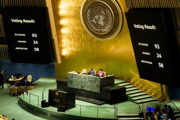 UN General Assembly votes to suspend the rights of the membership of the Russian Federation in the Human Rights Council during an Emergency Special Session on Ukraine.