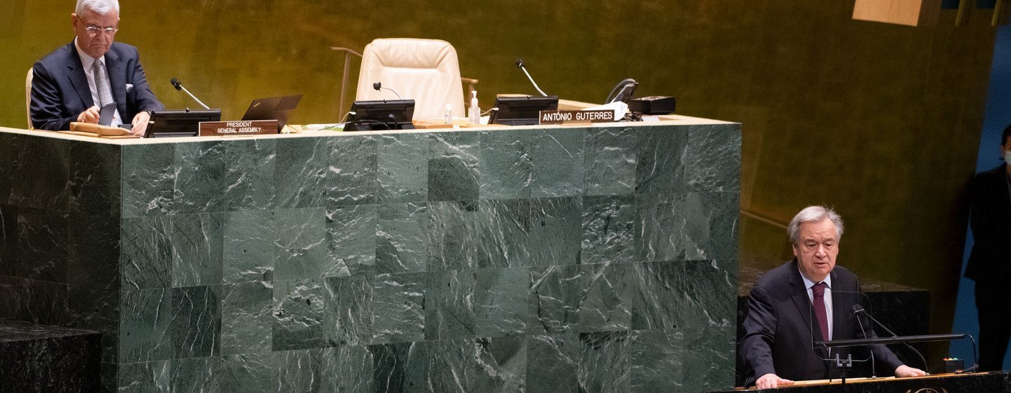 Guterres destacou que a pandemia já matou 4 milhões de pessoas e arrasou a economia global Guterres destacou que a pandemia já matou 4 milhões de pessoas e arrasou a economia global
