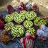 在孟加拉国的考克斯巴扎尔地区，参加世界粮食计划署粮食安全生计项目的妇女们正在整理新鲜收获的茄子。
