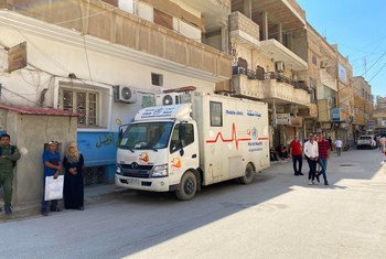 A mobile clinic in Syria.