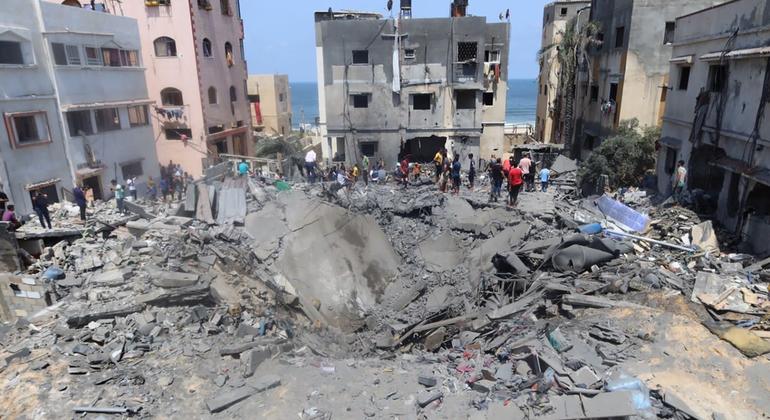 Destrucción en Gaza por un ataque israelí el 7 de agosto de 2022.