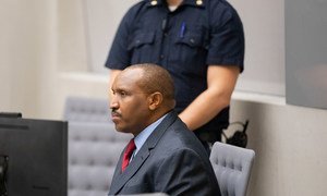 Bosco Ntaganda during the handing down of his sentence in Courtroom 1 of the International Criminal Court, on 7 November 2019.