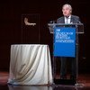 Secretary-General António Guterres delivers a keynote address at the 81st Anniversary Commemoration of Kristallnacht at the Museum of Jewish Heritage, in New York.