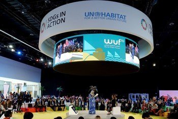 La Directrice exécutive d'ONU-Habitat, Mme Maimunah Mohd Sharif, s'exprime lors de l'ouverture des assemblées le premier jour de la 10e session du Forum urbain mondial à Abou Dhabi. 8 février 2020, Émirats arabes unis.