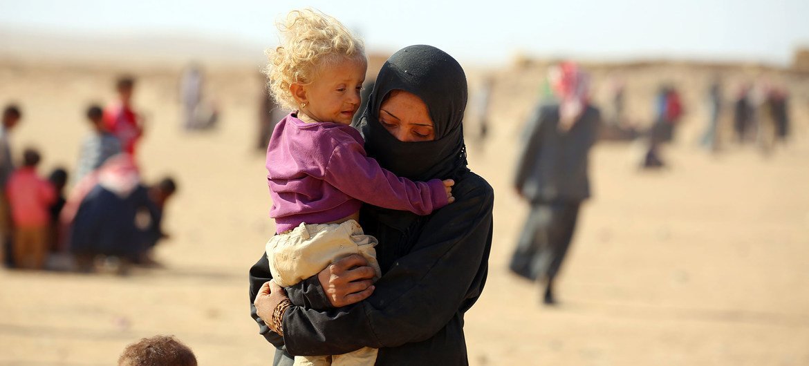 Refugees in the Al-Hol camp in the capital Hasakeh in northeastern Syria.  (file)