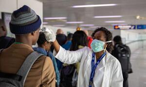 Passenger screening at Maya Maya international airport, Brazzaville, Republic of Congo.