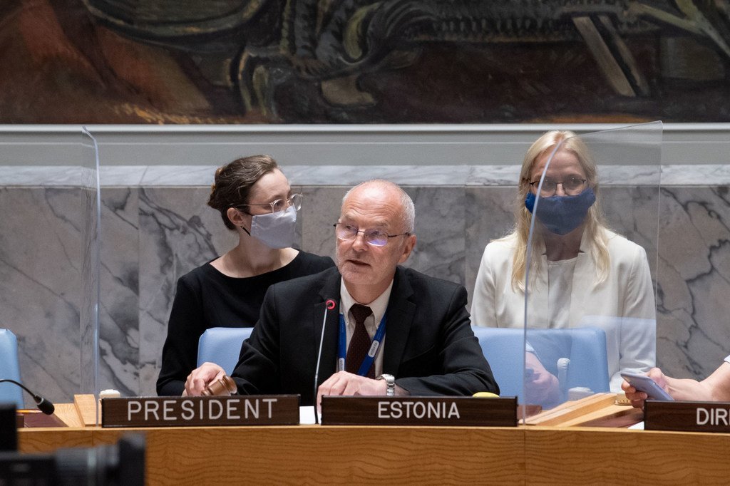 Sven Jürgenson, de l'Estonie, Président du Conseil de sécurité pour le mois de juin.