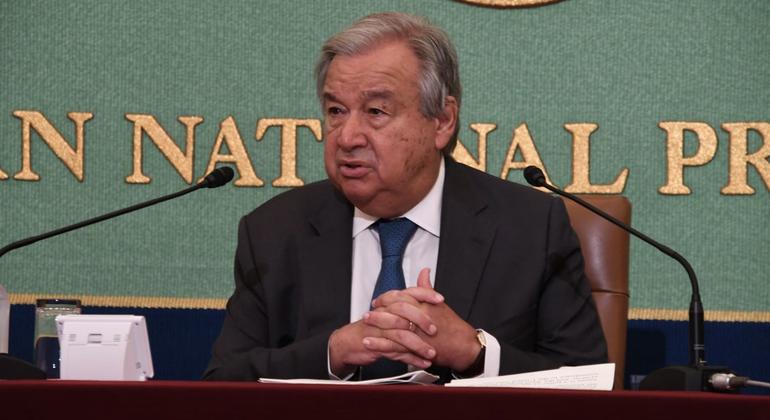 Secretário-geral da ONU, António Guterres, em Tóquio.
