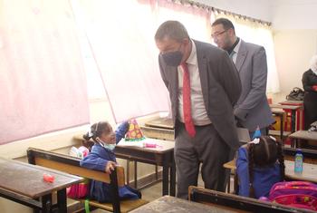 من الأرشيف: حفل العودة إلى المدرسة في 1 سبتمبر 2020 في مدرسة النزهة التابعة للأونروا في الأردن.