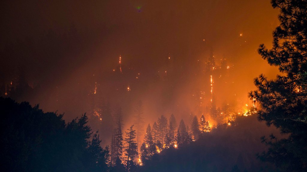 Aux États-Unis, les plus grands incendies jamais enregistrés se sont produits à la fin de l’été et en automne. Ici à Klamath National Forest en Californie, aux Etats-Unis