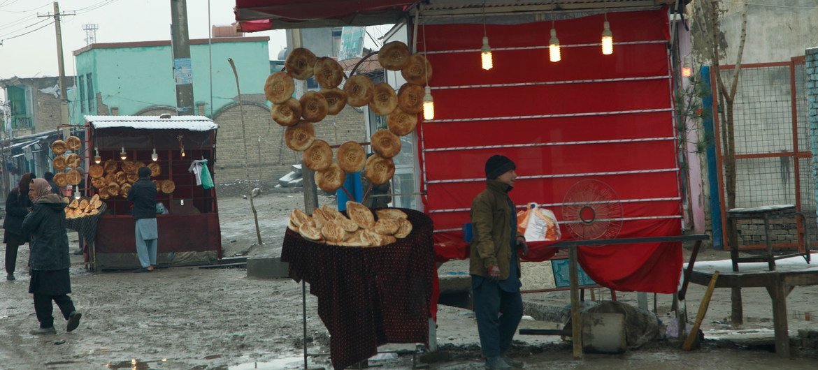 Roadside vendors in Kunduz, Afghanistan.