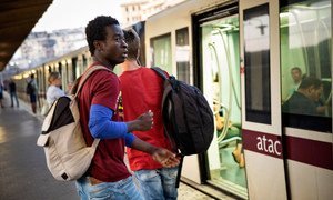 UNICEF Child Advocate Ibrahim Kondeh crossed from Libya to Italy, spending days on the sea, until being rescued in Calabria, Italy in 2017.