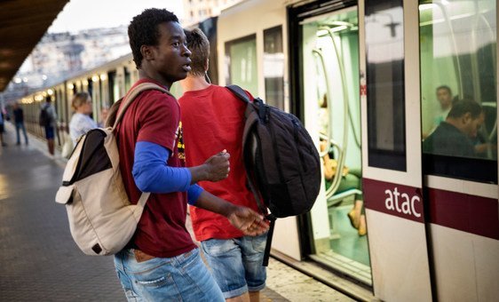 UNICEF Child Advocate Ibrahim Kondeh crossed from Libya to Italy, spending days on the sea, until being rescued in Calabria, Italy in 2017.