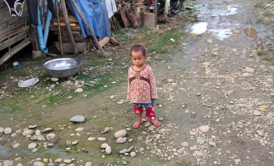 A displaced kid  successful  Kachin State, Myanmar.