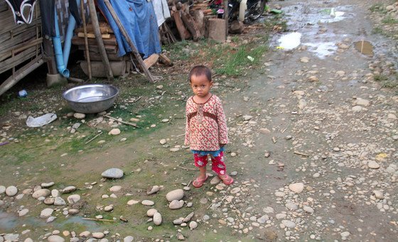 Un enfant déplacé dans l'État de Kachin, au Myanmar.