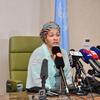 UN Deputy Secretary-General Amina Mohammed briefs the press in Addis Ababa during her visit to Ethiopia.