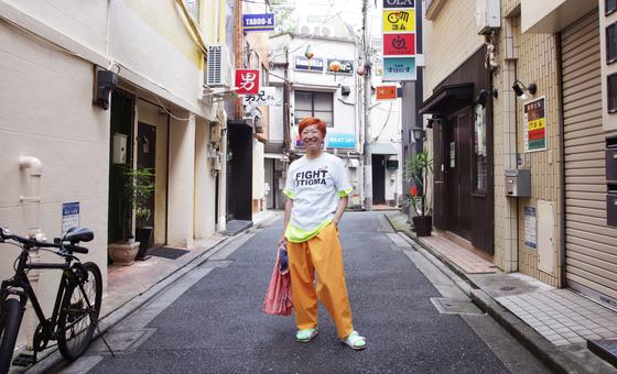 Jun Araki performs as a drag queen in their native Tokyo and around the world, under the stage name Madame Bonjour JohnJ