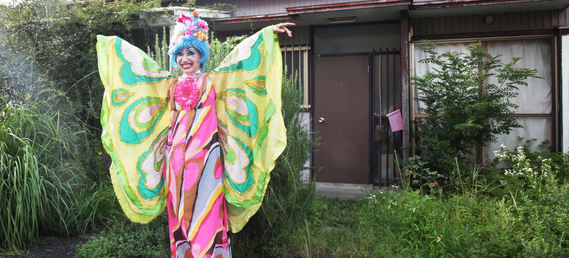 Jun Araki performs as a drag queen in their native Tokyo and around the world, under the stage name Madame Bonjour JohnJ