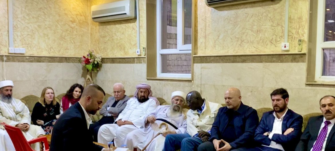 Special Adviser on the Prevention of Genocide, Adama Dieng, and Special Adviser and Head of the United Nations Investigative Team to promote accountability for crimes committed by Da’esh/ISIL in Iraq, Karim Khan speak to Baba Sheikh, Yazidi Supreme Spiritual Leader.