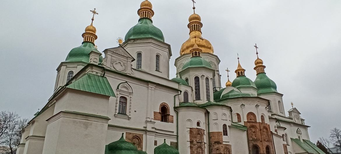 A Catedral de Santa Sofia em Kiev, um dos patrimônios mundiais da Unesco na Ucrânia.