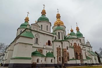Catedral de Santa Sofia em Kyiv, que é Patrimônio Mundial na Ucrânia. 