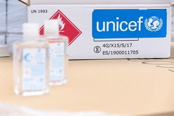 UNICEF entrega la primera serie de suministros sanitarios a las autoridades españolas en apoyo de la lucha contra la pandemia del coronavirus COVID-19.