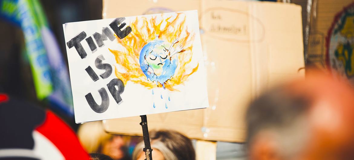 People protest in Germany as part of global climate change demonstrations. (file)