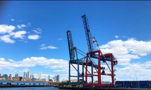 Many container ports, like this one in New York City, have seen a decline in activity as a result of the coronavirus pandemic.