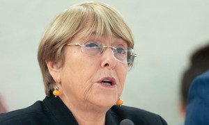 Michelle Bachelet, UN High Commissioner for Human Rights, addresses the 42nd session of the Human Rights Council. (September 2019)