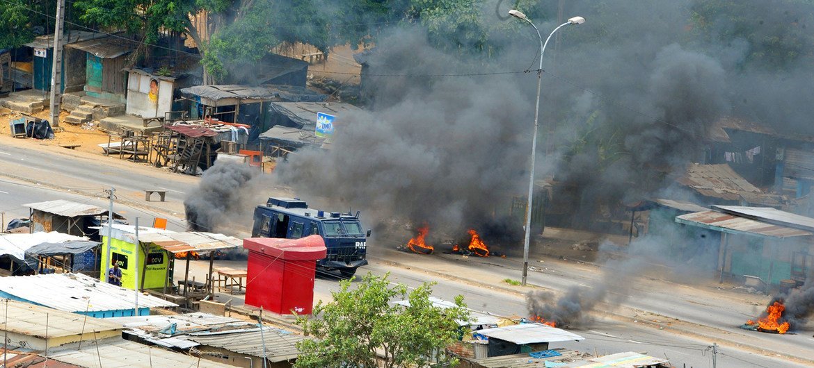 Electoral violence in Côte d’Ivoire's capital Abidjan in 2011.