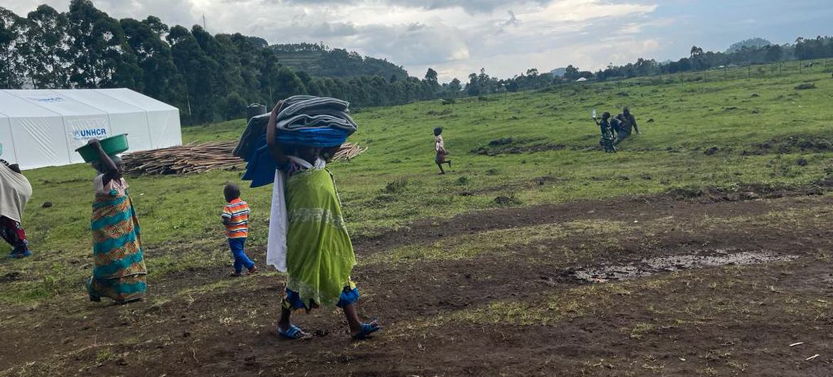 Newly arrived Congolese refugees in the south west Kisoro District of Uganda.