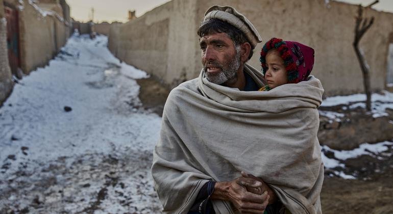 Displaced families face a harsh winter and food shortages in Kabul, Afghanistan.