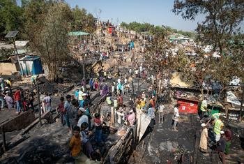 Thousands of Rohingya have been left homeless after a massive fire broke out in their refugee camp in Cox's Bazar, Bangladesh, burning down 300 shelters and damaging another 500.