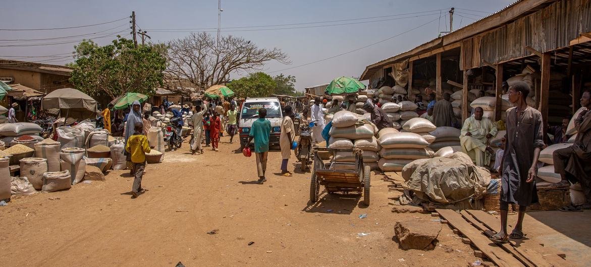 Un marché alimentaire dans le nord du Nigeria.