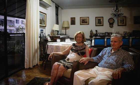 Freddy and Betty Glatt in their apartment in Rio de Janeiro, Brazil.