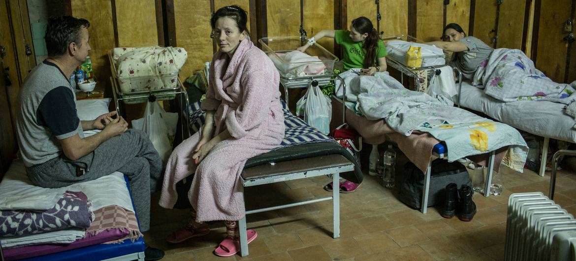 The basement of a perinatal centre in Kyiv has been turned into a makeshift maternity ward amidst the escalating conflict in Ukraine.