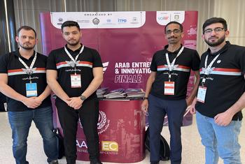أربعة مشاركين في مسابقة رالي العرب لريادة الأعمال 2022 التي عقدت في دبي.
