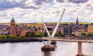 The Peace Bridge in Derry, Northern Ireland.