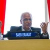 أرشيف: الدكتور صائب عريقات، الأمين العام لمنظمة التحرير الفلسطينية وكبير المفاوضين الفلسطينيين في عملية السلام في الشرق الأوسط. 