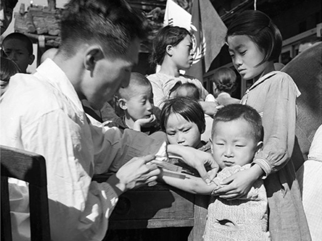 Vaccination contre la variole en Corée du Sud.