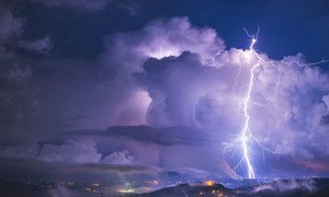 A lightning storm as seen from Istria, Croatia.