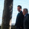 António Guterres com Fernando Medina no Parque das Nações