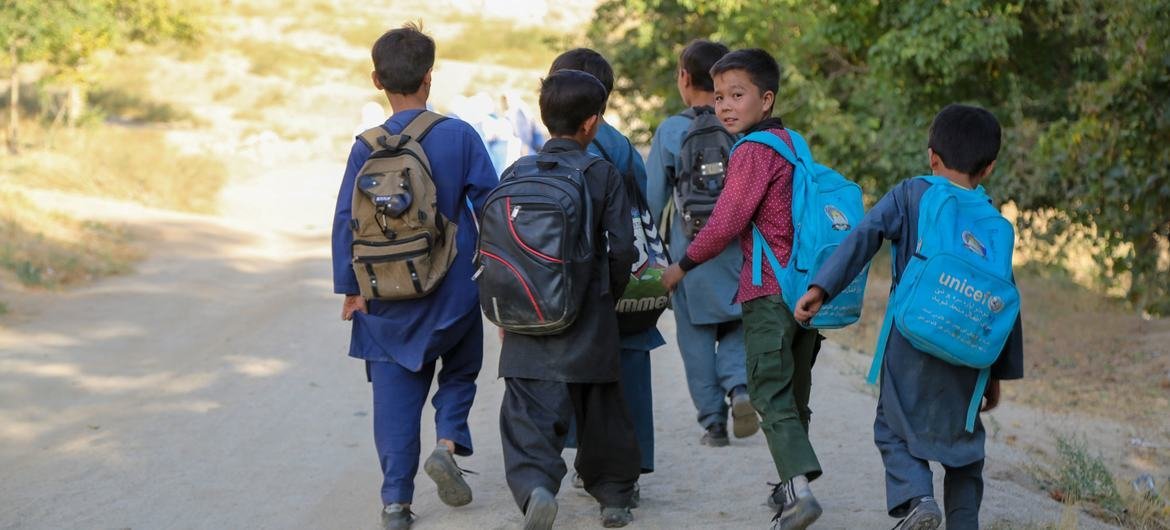 Young boys walk to school in Afghanistan. (File)