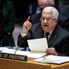El presidente del Estado de Palestina, Ahmoud Abbas, se dirige al Consejo de Seguridad de la ONU.