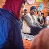 Dr. Natalia Kanem, Executive Director of the UN Population Fund (UNFPA), attends a focus group discussion with women in Bangladesh.